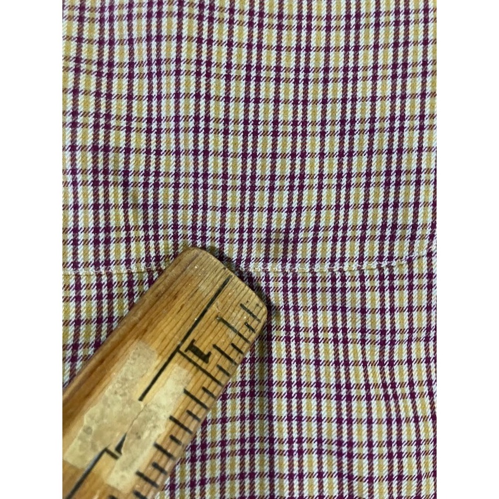 Gant Heritage Twill Mens XL Button Down Shirt Plaid Burgundy Gold Long Sleeve - Picture 6 of 7